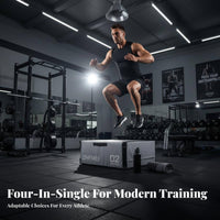 4 Pieces Stackable Soft Plyo Box Set energetic Power Training Stackable Foam Block Set Adjustable Height Stable Anti-Tip Design