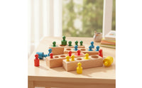 Preschool Developmental Cylinder Block Early Learning Cylinder Socket Block Natural Wood Educational for Preschoolers, Toddlers, Kids, Home, Classroom