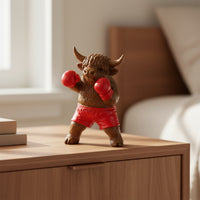 Resin Animal Figurine with Boxing Gloves | Sporty, Boxing Animal Statue, for Desk