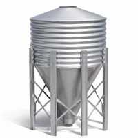 Automatic chicken feed dispenser, galvanized steel, pest-proof, for poultry and rural owners