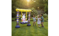 Inflatable Inflatable Rabbit on Swing Outdoor Easter Bunny Inflatable Festive Yard Decoration Cute for Families