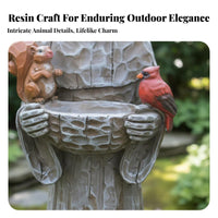 Saint Statue Bird Feeder Decorative Ornament Saint Francis Bird Feeder Versatile Function Religious Garden Sculpture for Gardeners, Courtyard