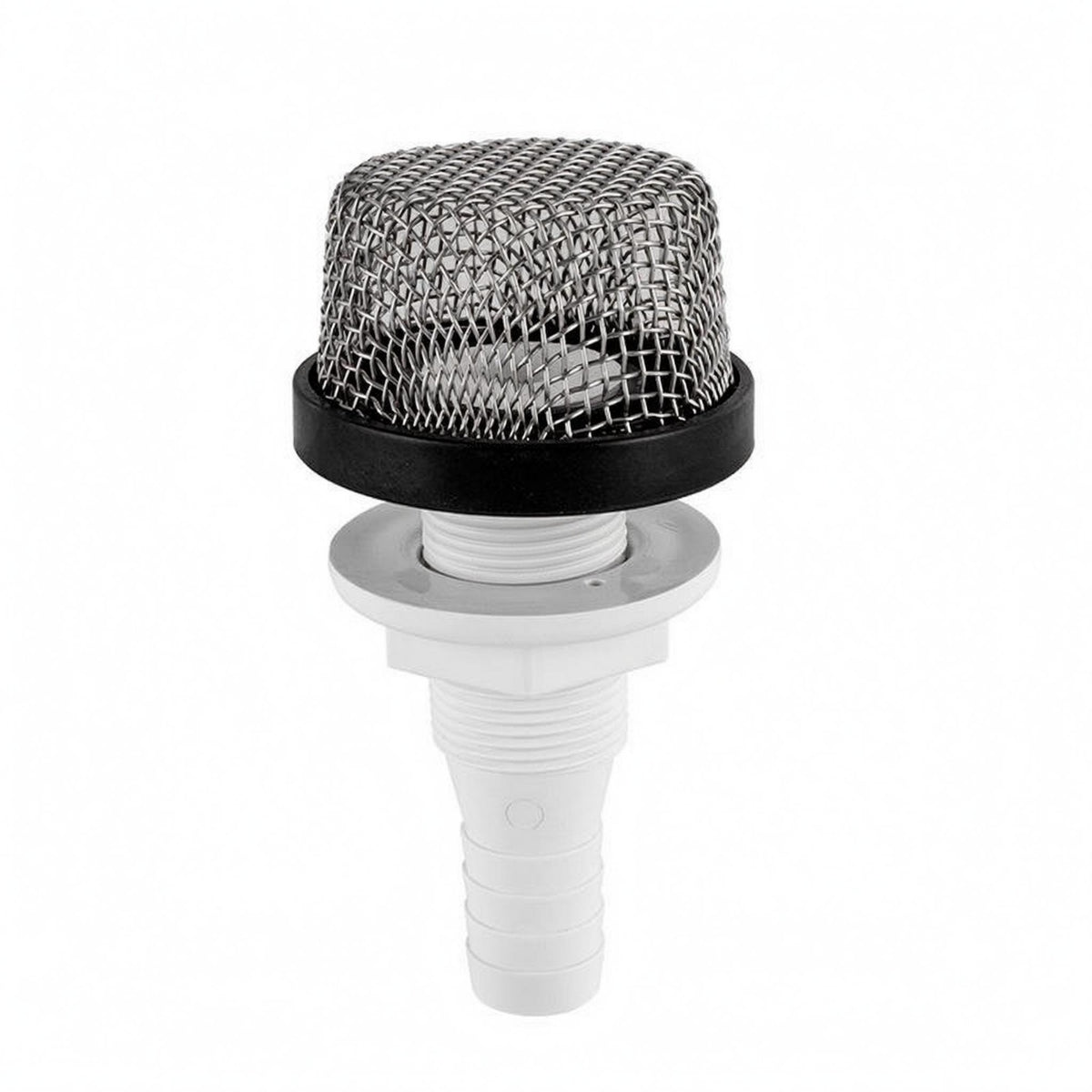Marine Live Well Pump Inlet Filter Hose Barb Mesh Strainer Basket White Plastic