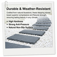 Garden Stepping Stones, Outdoor Stone Walkway Pavers, Heavy Duty Non-Slip Landscape Pathway Tiles, Terracotta-Toned Japanese Garden Stone Slab
