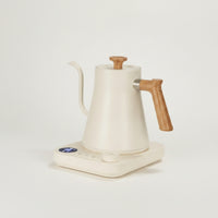Keep Warm Gooseneck Electric Kettle Wood Grain Appliance Digital Display for Baristas