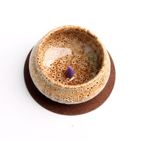 Textured Glazed Scent Dish Bowl-Shaped Three-Legged Scent Dish Round Mat Included Home Decor