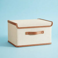 Oxford Cloth Storage Box Foldable Clothes Organizer Lidded Fabric Storage Bin Closet Organizer Sturdy Material Suitable for Bedroom Dormitory Home Organization