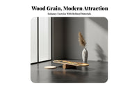Sturdy Wood Construction Wooden Balance Board Anti-Slip Surface Wooden Balance Coach High Load Capacity Core Training Board Full Body Workout for Surfers, Athletes, Beginners, Mindful Stretching, Home Gym, Standing Desk