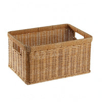 Rectangular Woven Basket Light Brown Woven Container Basket Decorative for Home Organization