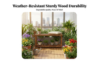 Tiered Plant Stand Space-Saving Tiered Slatted Bench Good Drainage for Gardeners