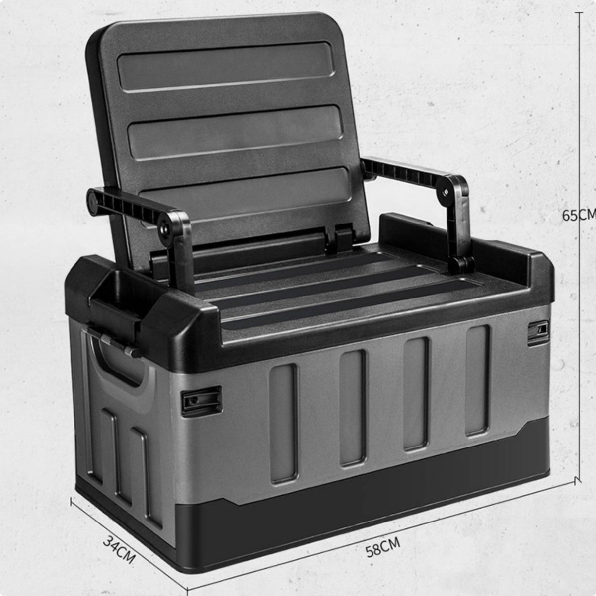 Sit-Storage Seat Trunk Foldable Design Portable Storage Seat Large Capacity Stackable Camping Crate Table for Anglers