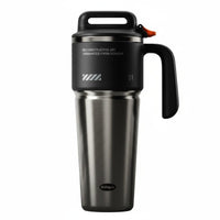 Insulated Tumbler with Double Walled Ceramic Lined Tumbler Leak Resistant Lid Car Cup with Handle for Men