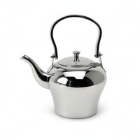 Teapot with Curved Spout Polished Kettle with Arched Handle Tabletop Tea Kettle for Kitchen Counter