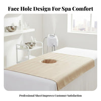 Soft and Comfortable Massage Table Cover with Face Hole Machine Washable Massage Table Face Hole Sheet Skin-Friendly for Beauticians