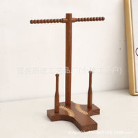 Wooden Sports Ring Holder Baseball Bracelet Storage Rack Desktop Championship Jewelry Display Stand