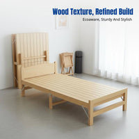Hardwood Folding Bed, Portable, No Assembly, Thickened, Quiet, Office, Home