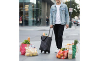 Folding Trolley Bag Wheeled Portable Shopping Trolley Reinforced Baseboard
