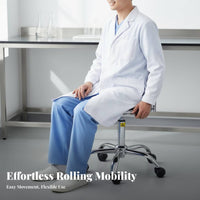 Adjustable Height Pneumatic Lift Stool with Backrest Padded Seat Swivel Chair Heavy-Duty Casters Workshop Furniture Easy to Clean for Factory Workers, Salon Personnel, Laboratory, Garage, Studio, Shop