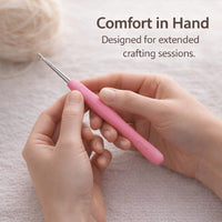 Crochet Hooks Set for Adults, Knitting Accessories Tools, Ergonomic Grip, Candy Colored, 9 Pieces, 2.0mm to 6.0mm, for Gift