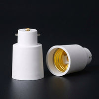 B22 to E27 Light Fitting Adapter for Home Lighting, Heat Resistant White PA Electrical Adapter, 4A Rated Current Bulb Base Adapter, 1 Pack Unit
