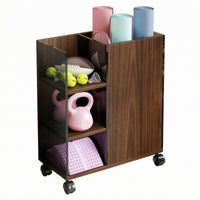 Sports Storage Cabinet Accessible Shelves Mobile Storage Cabinet Caster Wheels