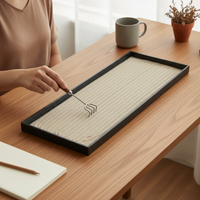Japanese Zen Garden Solid Wood Tray Micro Landscape Base for Desktop Decor
