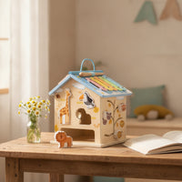 Wooden Busy House Colorful Activity House Fine Motor Sensory Game Toy Developmental for Toddlers