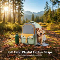 Expandable Cat Backpack Large Capacity Expandable Mesh Rucksack for Vet Visits