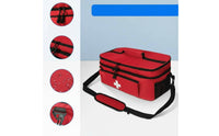 Double Layer Health Organizer Multiple Compartments Zippered Health Bag