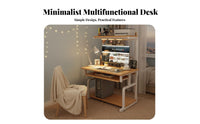 Compact Computer Desk with Hutch Multi-Layer Storage Gaming Desk with Shelves Modern Design Industrial Computer Table Spacious Desktop for Students, Adults, Teenagers, Bedroom, Dorm Room