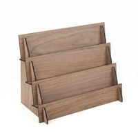 Wooden Card Display Stand Tiered Postcard Display Space-Saving Freestanding