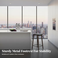 Kitchen Island Stool with Backrest Luxury Design Wooden Counter Stool with Backrest Built-in Footrest High Weight Capacity