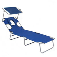 Folding Lounge Chair Metal Frame Reclining Cot Portable for Sunbathing Area