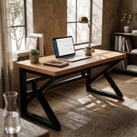 Computer Desk Thick Desktop Wood Computer Desk Sturdy Office Furniture for Students, Bedroom, Gaming