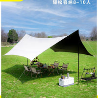 Hexagonal Tarp Tent for Outdoor Camping and Picnics with Sun and Water Protection