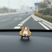 Aesthetic Decor Cartoon Cat Car Ornament Funny Cute Kitten Car Statue Easy to Install for Center Console