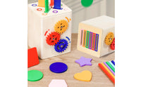 Educational-Style-Style Wooden Shape Sorter Cube Color-Coded Shape Sorting Cube Educational Wooden Toy Box Developmental for Preschoolers
