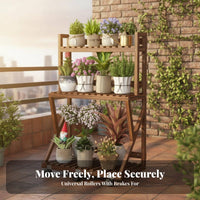 Multi-Tier bloom Pot Holder Floor-Standing Display Shelf Stable framework