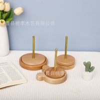 实木可旋转毛线转轴架家用毛线团手工编织工具木制可拆卸绕线轴架