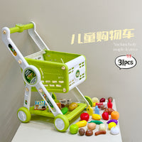 Simulated Shopping Cart Toy for Girls, Pretend Play Set for Kids 3-6 Years
