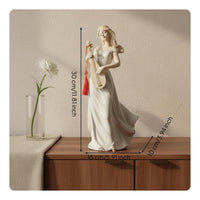 Ceramic Lady Statue Artistic Lady Figurine Collectible for Shelf