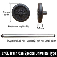 Heavy Duty Trash Can Wheels Replacement Kit Ribbed Garbage Bin Wheels Replacement Kit Weather-Resistant Waste Container Smooth Rolling for Curbside
