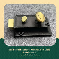 Door Lock, Vintage Mortise Lock Set, Indoor/Outdoor Wooden Door Security, Keyed Entry, sturdy Metal Construction
