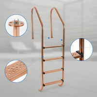 Stainless Steel Pool Ladder Non-Slip Pool Ladder with Handrails No-Embed for Families, Residential Pools, Spas