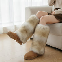 Synthetic Pile Leg Warmers Soft Leg Warmers Shaggy Boot Covers for Women, Dancers, Winter, Streetwear, Festivals