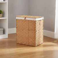 Storage Basket with Lid Collapsible Woven Laundry Basket Lidded for Dorm Room