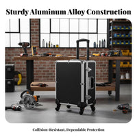 Wheeled Flight Case Removable Dividers Rolling Utility Chest for DIY Enthusiasts