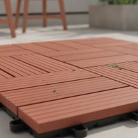 Outdoor PE Wood Plastic Composite Decking Tiles for Garden Patio Balcony, 300x300mm Interlocking WPC Boards
