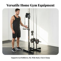 Wall Mounted Pulley System Multi-Functional Wall Mounted Cable Station Heavy Duty Steel Frame Home Gym LAT Pulldown Unit for Bodybuilders, Athletes