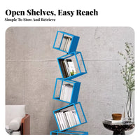 Tilted Cube Stack Space-Saving Bookcase Minimalist Design for Bedroom